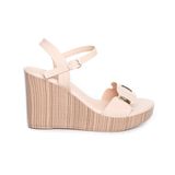 giày sandal nữ đế xuồng PU siêu nhẹ cao 9cm Hanatabi quai ngang hậu c (35-39) mã HNSDX9F1014