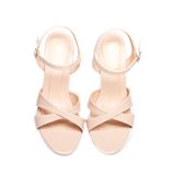 giày sandal nữ cao gót 7cm Hanatabi quai chéo hậu c đế TA cao cấp bigsize (35-41) mã HNSDG7F1010