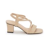 giày sandal nữ cao gót 5cm Hanatabi quai ngang mũi vuông hậu thun đế TA bigsize (35-41) mã HNSDT5F855