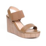 Giay Sandal Nữ Đế Xuồng PU Siêu Nhẹ Cao 9cm Hanatabi Quai Ngang Hậu Thun (35-39) Mã HNSDX9F1145