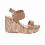 Giay Sandal Nữ Đế Xuồng PU Siêu Nhẹ Cao 9cm Hanatabi Quai Ngang Hậu Thun (35-39) Mã HNSDX9F1145