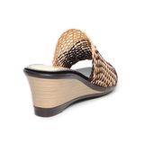 dép nữ đế xuồng PU siêu nhẹ cao 7cm Hanatabi quai lưới (35-39) mã HNDEL7F1104