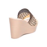 Dép nữ đế xuồng PU siêu nhẹ cao 9cm Hanatabi quai lưới (35-39) mã HNDE9F1158