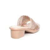 dép nữ đế PU kem siêu nhẹ cao 5cm Hanatabi quai lưới bigsize (35-42) mã HNDE5F1099