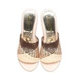 Dép nữ đế xuồng PU siêu nhẹ cao 9cm Hanatabi quai lưới (35-39) mã HNDE9F1158