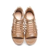giày sandal nữ đế PU siêu nhẹ cao 7cm Hanatabi quai xương cá khóa kéo (35-39) mã HNSDG7F1149