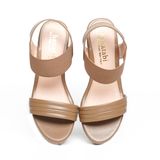 Giay Sandal Nữ Đế Xuồng PU Siêu Nhẹ Cao 9cm Hanatabi Quai Ngang Hậu Thun (35-39) Mã HNSDX9F1145