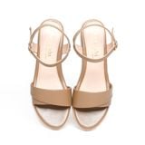 Giày sandal nữ đế PU kem siêu nhẹ cao 5cm Hanatabi quai ngang 1 xếp hậu c bigsize (35-42) mã HNSDG5F1139