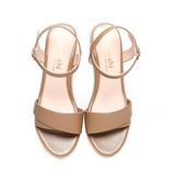 giày sandal nữ đế xuồng PU siêu nhẹ cao 7cm Hanatabi quai 1 xếp hậu c (35-39) mã HNSDX7F1055