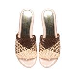 dép nữ đế PU kem siêu nhẹ cao 5cm Hanatabi quai lưới bigsize (35-42) mã HNDE5F1102