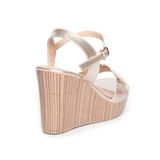 giày sandal nữ đế xuồng PU siêu nhẹ cao 9cm Hanatabi quai ngang hậu c (35-39) mã HNSDX9F1014