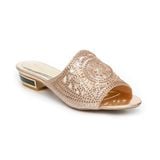 dép nữ cao gót viền đồng 3cm Hanatabi quai lưới đính đá đế TA cao cấp bigsize (35-41) mã HNDE3F949