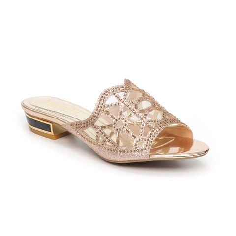 dép nữ cao gót viền đồng 3cm Hanatabi quai lưới đính đá đế TA cao cấp bigsize (35-41) mã HNDE3F950