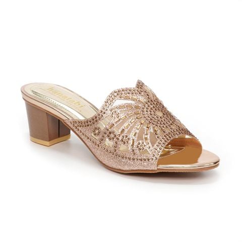 dép nữ cao gót lăn vân gỗ cao 5cm Hanatabi quai lưới đính đá đế TA cao cấp bigsize (35-41) mã HNDE5F910