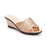 Dép nữ đế xuồng PU siêu nhẹ cao 7cm Hanatabi quai lưới đính đá (35-39) mã HNDEL7F944