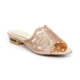 Dép nữ cao gót viền đồng 3cm Hanatabi quai lưới đính đá đế TA cao cấp bigsize (35-41) mã HNDE3F814