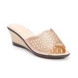 Dép nữ đế xuồng PU siêu nhẹ cao 7cm Hanatabi quai lưới đính đá (35-39) mã HNDEL7F945