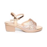 giày sandal nữ đế PU kem siêu nhẹ cao gót 5cm Hanatabi quai lưới đính đá hậu c bigisze (35-42) mã HNSDG5F1073