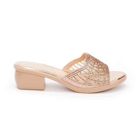 dép nữ đế PU kem siêu nhẹ cao 5cm Hanatabi quai lưới đính đá bigsize (35-42) mã HNDE5F925
