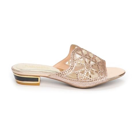 dép nữ cao gót viền đồng 3cm Hanatabi quai lưới đính đá đế TA cao cấp bigsize (35-41) mã HNDE3F950