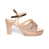 giày sandal nữ đế PU kem siêu nhẹ cao gót 9cm Hanatabi quai lưới đính đá hậu c (36-40) mã HNSDG9F1072