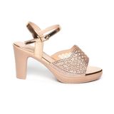 giày sandal nữ đế PU kem siêu nhẹ cao gót 9cm Hanatabi quai lưới đính đá hậu c (36-40) mã HNSDG9F1071