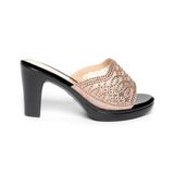 dép nữ đế PU đen siêu nhẹ cao 9cm Hanatabi quai lưới đính đá bigsize (36-40) mã HNDE9F1046