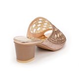 dép nữ cao gót lăn vân gỗ cao 5cm Hanatabi quai lưới đính đá đế TA cao cấp bigsize (35-41) mã HNDE5F909