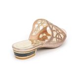 dép nữ cao gót viền đồng 3cm Hanatabi quai lưới đính đá đế TA cao cấp bigsize (35-41) mã HNDE3F950