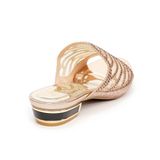 Dép nữ cao gót viền đồng 3cm Hanatabi quai lưới đính đá đế TA cao cấp bigsize (35-41) mã HNDE3F139