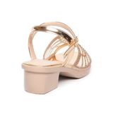 Giày Sandal Nữ Đế PU Kem Siêu Nhẹ Cao Gót 5cm Hanatabi Quai Lưới Đính Đá Hậu C Bigisze (35-42) Mã HNSDG5F1074