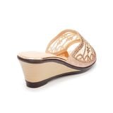 Dép nữ đế xuồng PU siêu nhẹ cao 7cm Hanatabi quai lươi đính đá (35-39) mã HNDEL7F943