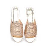 dép nữ cao gót viền đồng 3cm Hanatabi quai lưới đính đá đế TA cao cấp bigsize (35-41) mã HNDE3F949