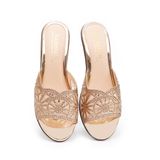 Dép nữ đế xuồng PU siêu nhẹ cao 7cm Hanatabi quai lưới đính đá (35-39) mã HNDEL7F944