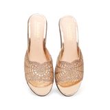 dép nữ đế xuồng PU siêu nhẹ cao 7cm Hanatabi quai lưới đính dá (35-39) mã HNDEL7F942