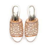 dép nữ cao gót viền đồng 3cm Hanatabi quai lưới đính đá đế TA cao cấp bigsize (35-41) mã HNDE3F958