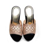 dép nữ đế PU đen siêu nhẹ cao 9cm Hanatabi quai lưới đính đá bigsize (36-40) mã HNDE9F1047