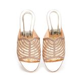 Dép nữ cao gót viền đồng 3cm Hanatabi quai lưới đính đá đế TA cao cấp bigsize (35-41) mã HNDE3F139