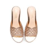 dép nữ đế PU kem siêu nhẹ cao 5cm Hanatabi quai lưới đính đá bigsize (35-42) mã HNDE5F1036