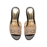 dép nữ đế PU đen siêu nhẹ cao 7cm Hanatabi quai lưới đính đá bigsize (36-40) mã HNDE7F884
