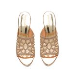 Dép nữ cao gót viền đồng 3cm Hanatabi quai lưới đính đá đế TA cao cấp bigsize (35-41) mã HNDE3F814