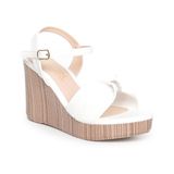 Sandal nữ Hanatabi quai nơ đính đá Đế Xuồng Pu Vân Gỗ siêu nhẹ cao 9cm mã HNSDX9F1019 (Size 35 -> 39)