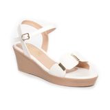 giày sandal nữ đế xuồng Pu siêu nhẹ cao 5cm Hanatabi quai ngang hậu c (35-39) mã HNSD6F992