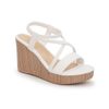giày sandal nữ đế xuồng PU siêu nhẹ cao 9cm Hanatabi quai chéo hậu thun (35-39) mã HNSDX9F835