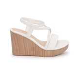 giày sandal nữ đế xuồng PU siêu nhẹ cao 9cm Hanatabi quai chéo hậu thun (35-39) mã HNSDX9F835