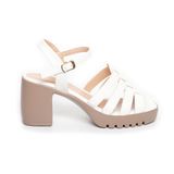 giày sandal nữ đế PU siêu nhẹ cao 7cm Hanatabi quai xương cá hở mũi hậu c (35-39) mã HNSDG7F965
