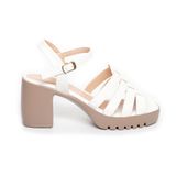 Sandal nữ Hanatabi đế PU siêu nhẹ cao 7cm quai xương cá hở mũi hậu c mã HNSDG7F965 (Size 35 -> 39)