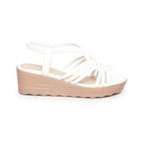 Giày sandal nữ đế xuồng pu siêu nhẹ cao 5cm Hanatabi quai đan hậu thun (35-40) mã HNSDX7F1122