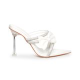 Dép nữ cao gót 9cm Hanatabi quai chéo đính đá phối nơ (35-39) mã HNSDG9F1162