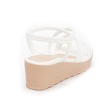 giày sandal nữ đế xuồng PU siêu nhẹ cao 5cm Hanatabi quai chéo hậu thun (35-40) mã HNSD5F946